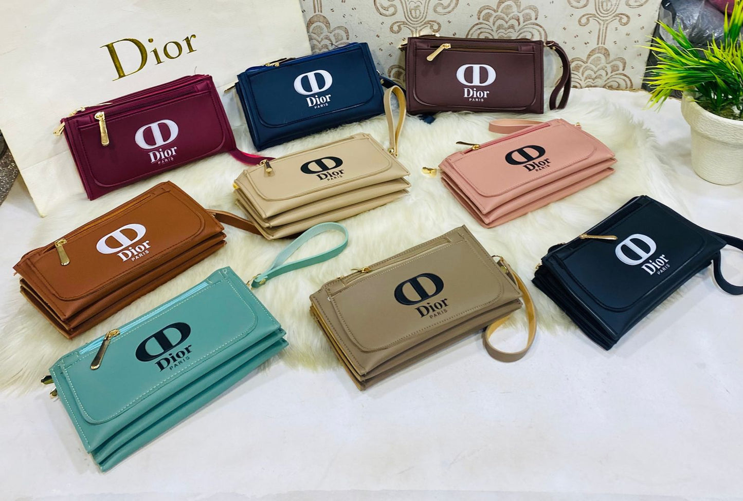 Dior 4 Zipper Luxury Wallet