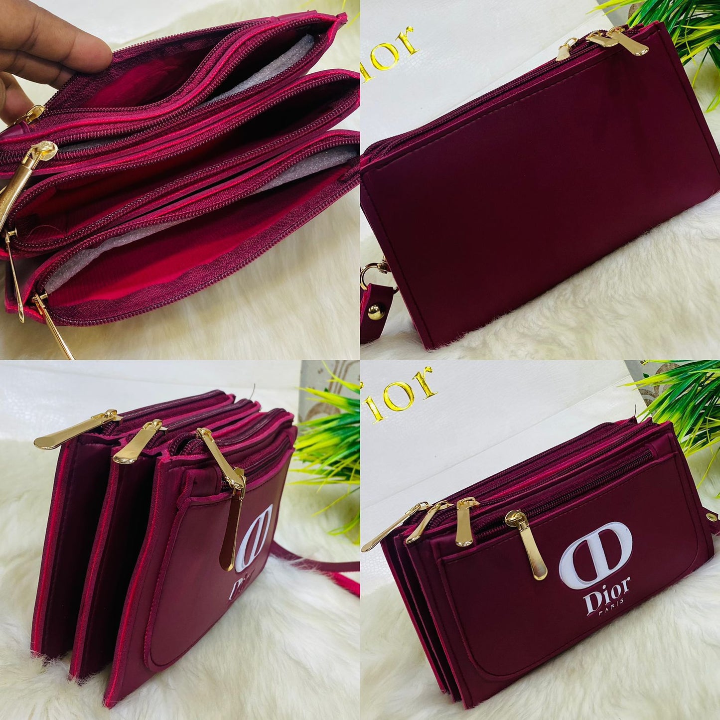 Dior 4 Zipper Luxury Wallet